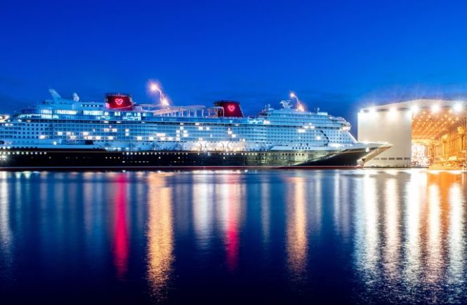 Meyer-Kreuzfahrtschiff Disney Wish in Richtung Nordsee
