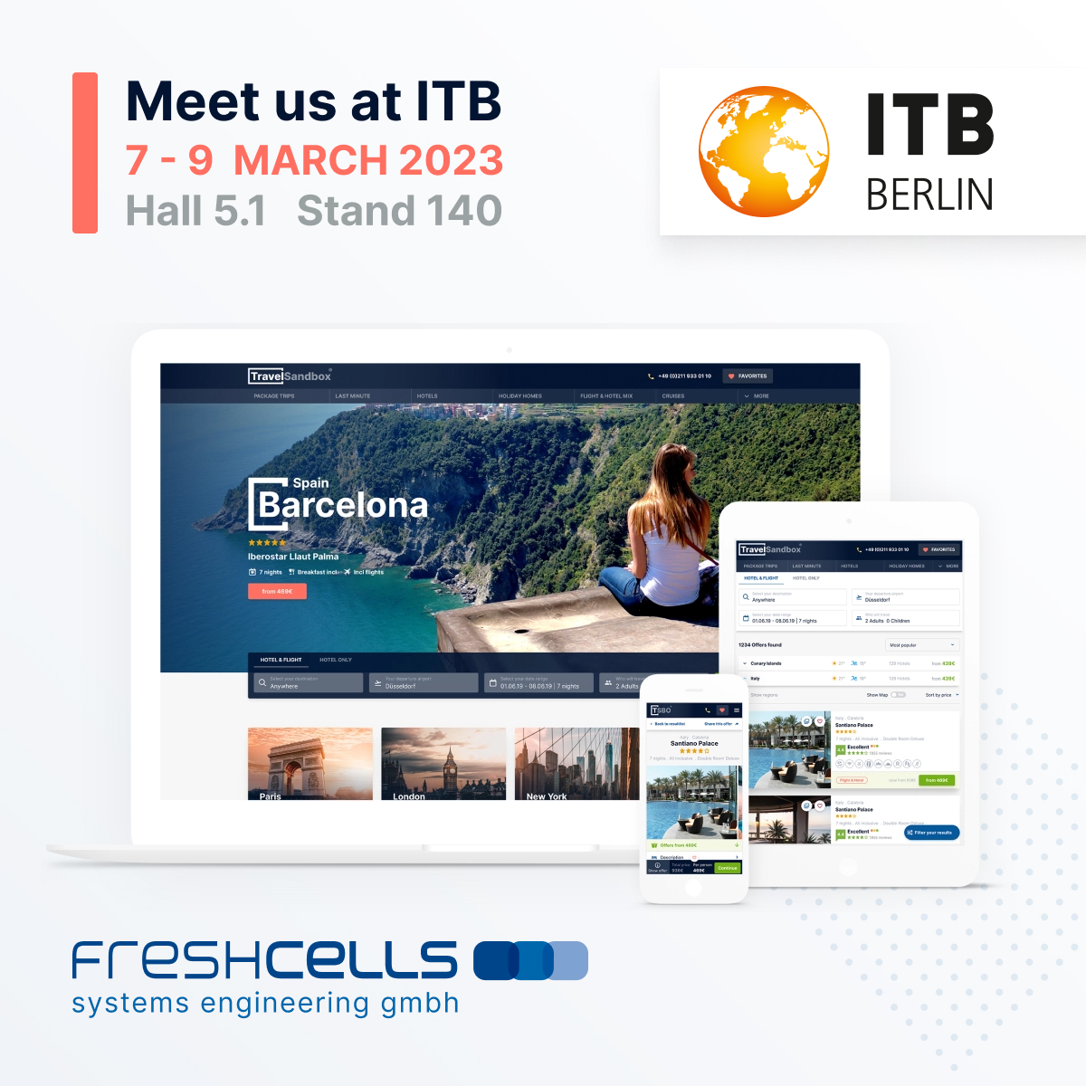 freshcells auf der ITB 2023 vom 7. bis 9. März in Berlin