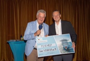 AIDA Präsident überreicht Scheck im Wert von 500.000 Euro für sieben neue AIDA Cruise & Help Schulprojekte