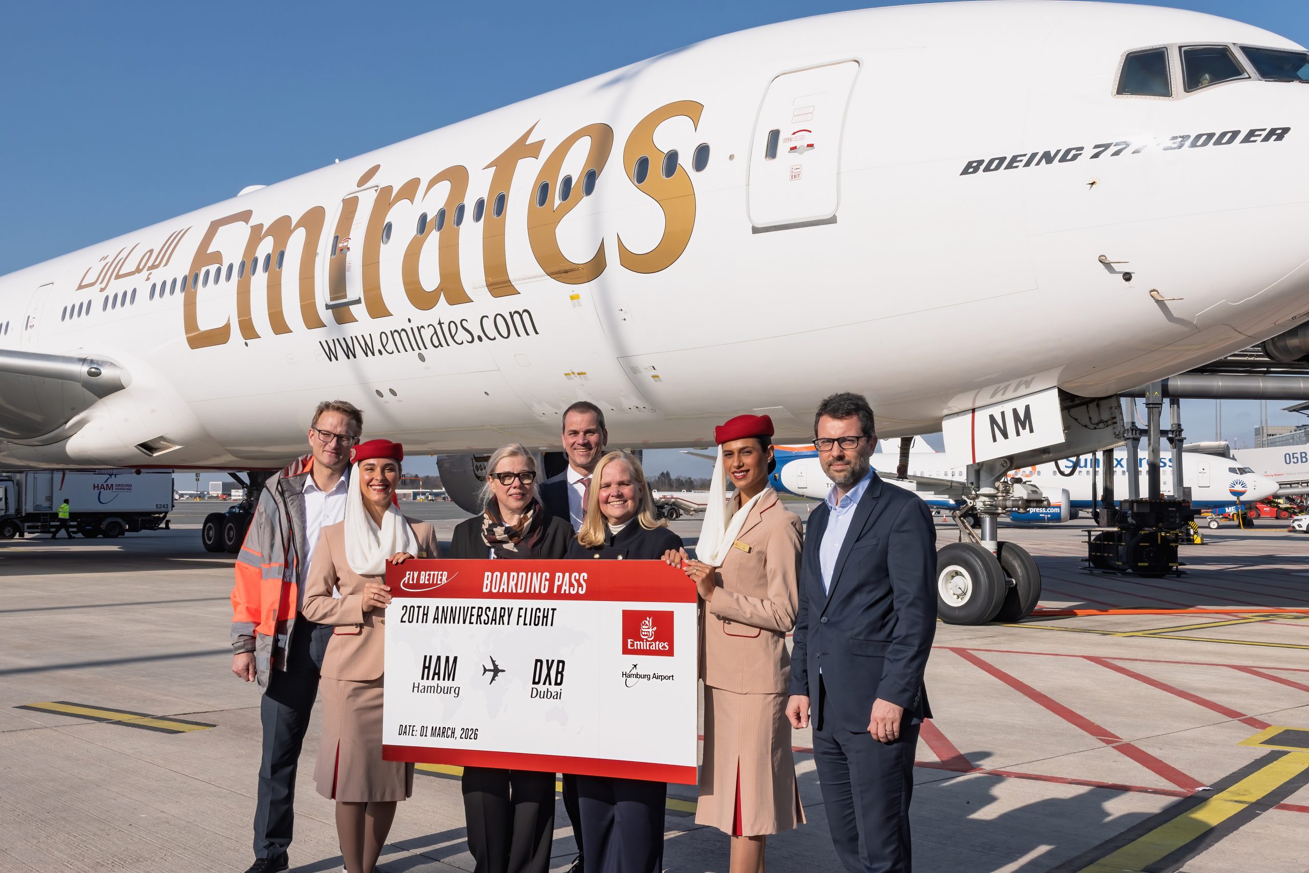 Emirates und Hamburg Airport feiern 20-jähriges Streckenjubiläum